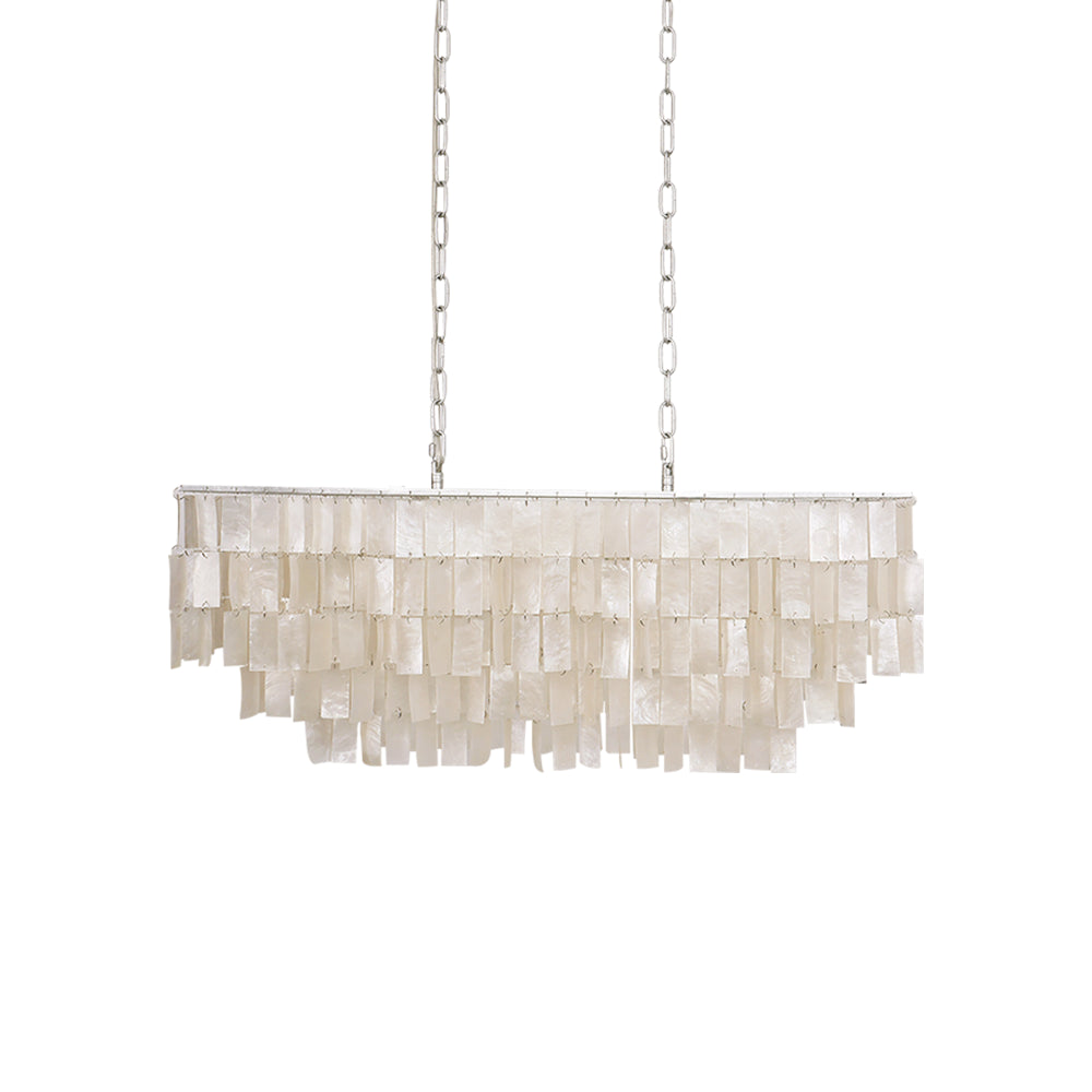 Modern Tiered Capiz Shell Chandelier Pendant Light Fixture for Indoor Decor