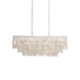 Modern Tiered Capiz Shell Chandelier Pendant Light Fixture for Indoor Decor