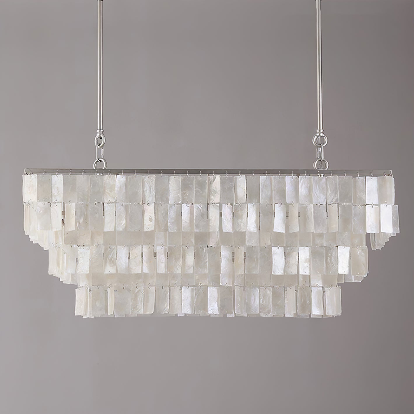 Modern Tiered Capiz Shell Chandelier Pendant Light Fixture for Indoor Decor