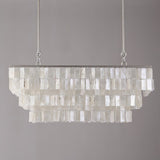Modern Tiered Capiz Shell Chandelier Pendant Light Fixture for Indoor Decor