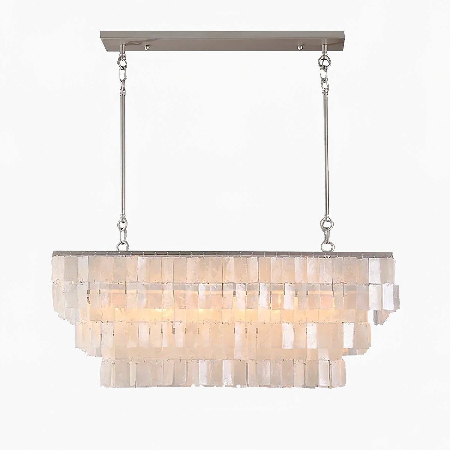 Modern Tiered Capiz Shell Chandelier Pendant Light Fixture for Indoor Decor