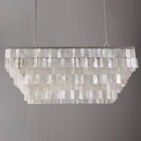 Modern Tiered Capiz Shell Chandelier Pendant Light Fixture for Indoor Decor