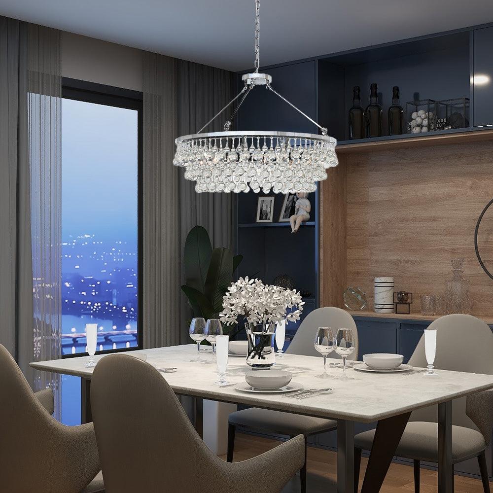 Modern Tiered Crystal Chandelier Ceiling Light for Elegant Home Ambiance