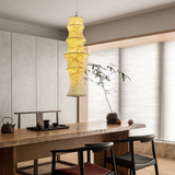 Modern Tiered Mulberry Silk Pendant Light Minimalist Tower Design for Interior