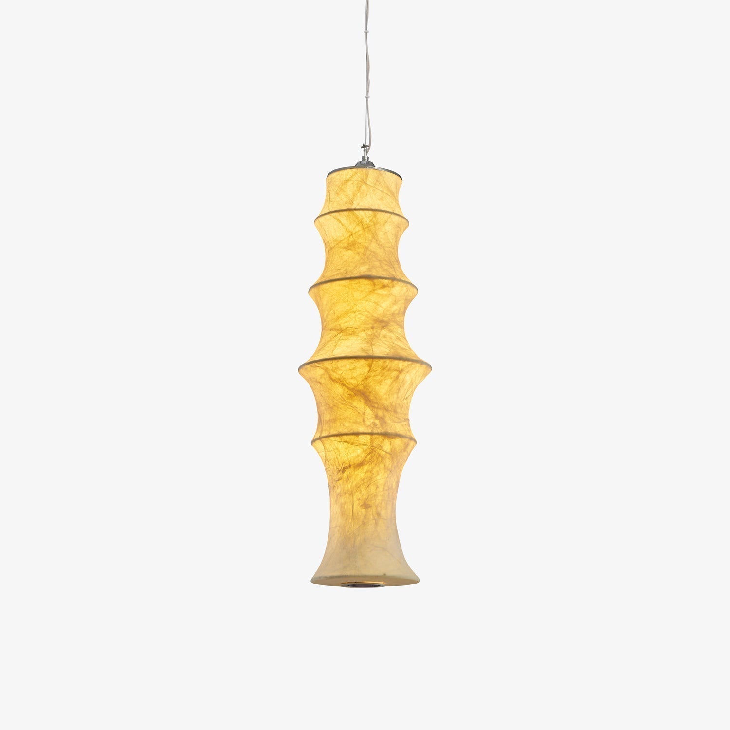 Modern Tiered Mulberry Silk Pendant Light Minimalist Tower Design for Interior