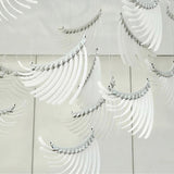 Modern Tiered Palmette Acrylic Chandelier with Ribbed Leaf Design and Chrome Finish