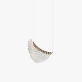 Modern Tiered Palmette Acrylic Chandelier with Ribbed Leaf Design and Chrome Finish