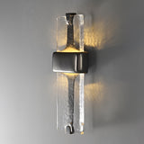 Modern Torch Wall Sconce with Handcrafted Textured Glass and Integrated LED Lighting