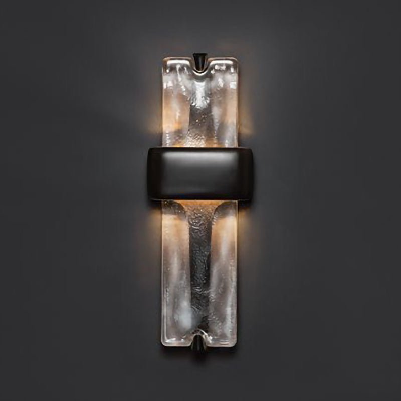 Modern Torch Wall Sconce with Handcrafted Textured Glass and Integrated LED Lighting