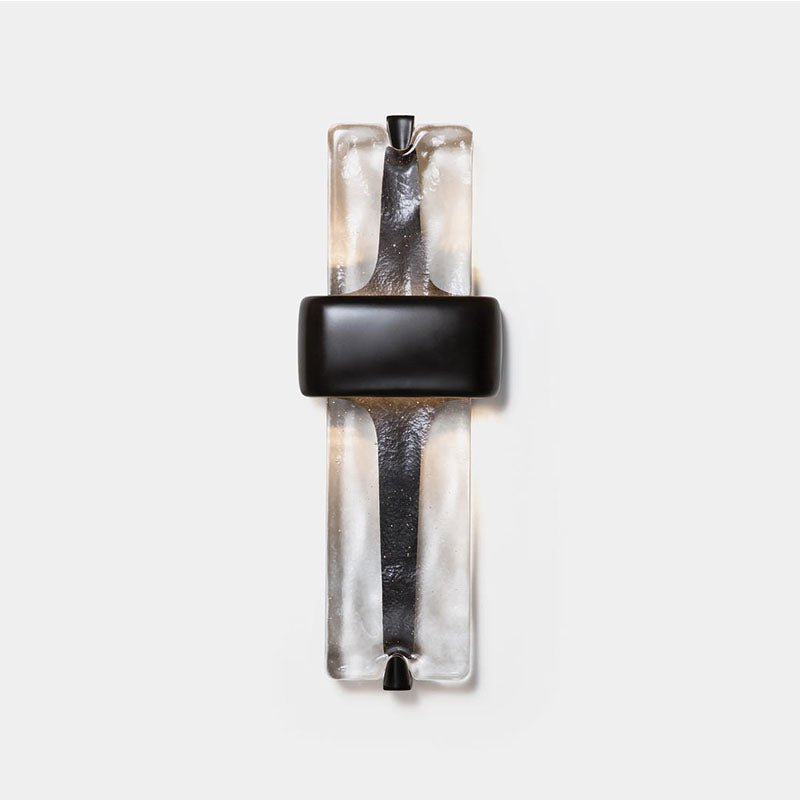 Modern Torch Wall Sconce with Handcrafted Textured Glass and Integrated LED Lighting