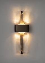 Modern Torch Wall Sconce with Handcrafted Textured Glass and Integrated LED Lighting