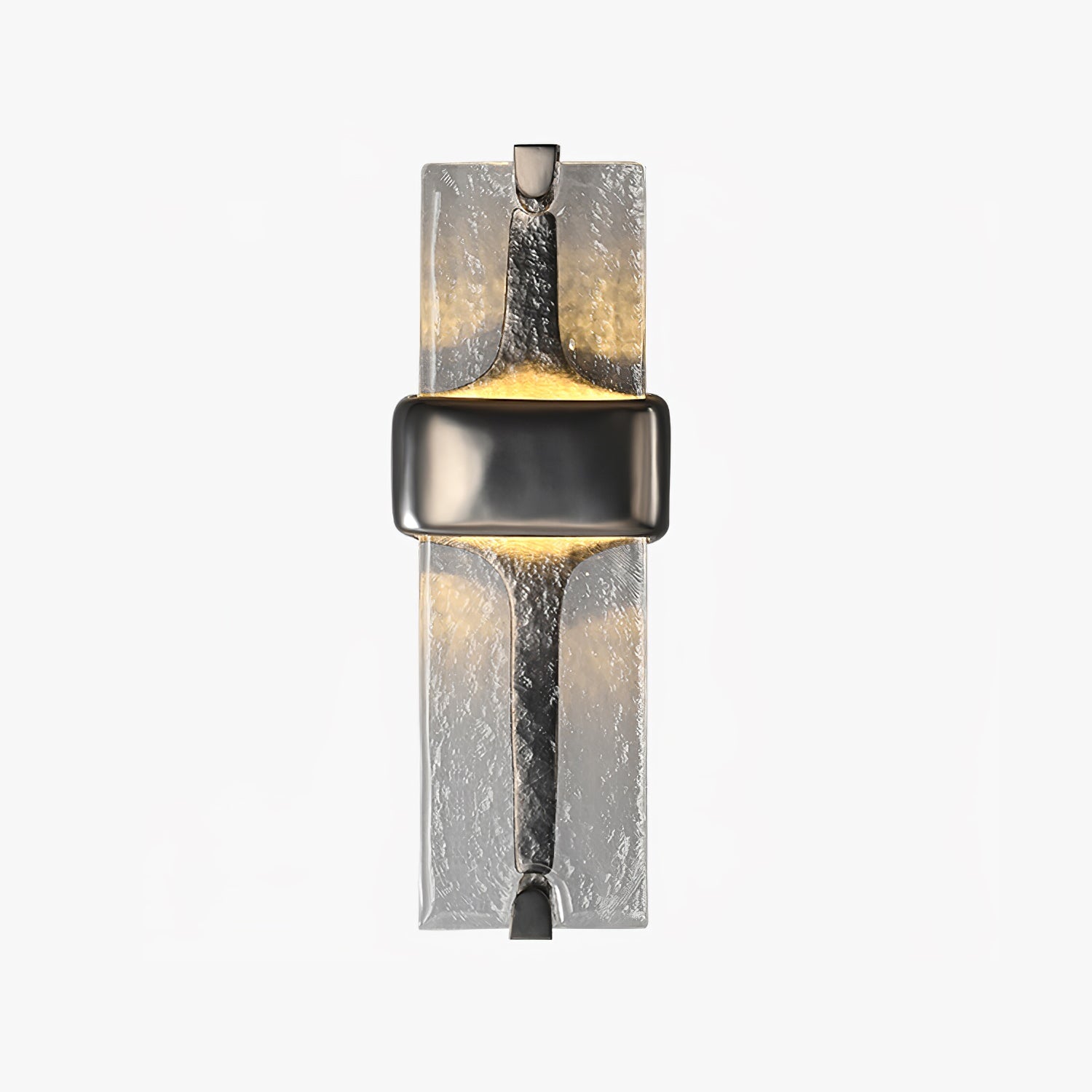 Modern Torch Wall Sconce with Handcrafted Textured Glass and Integrated LED Lighting