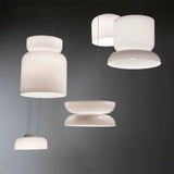 Modern Totem LED Blown Glass Pendant Lamp Geometric White Modular Hanging Fixture