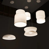 Modern Totem LED Blown Glass Pendant Lamp Geometric White Modular Hanging Fixture