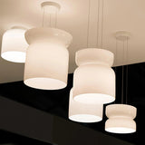 Modern Totem LED Blown Glass Pendant Lamp Geometric White Modular Hanging Fixture