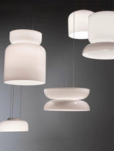 Modern Totem LED Blown Glass Pendant Lamp Geometric White Modular Hanging Fixture