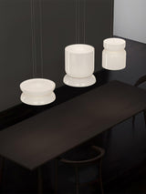 Modern Totem LED Blown Glass Pendant Lamp Geometric White Modular Hanging Fixture