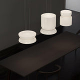 Modern Totem LED Blown Glass Pendant Lamp Geometric White Modular Hanging Fixture