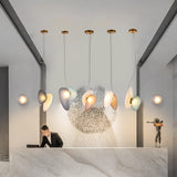 Modern Translucent Frosted Glass Pendant Light with Hand Blown Pebble Shape Design
