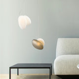 Modern Translucent Frosted Glass Pendant Light with Hand Blown Pebble Shape Design