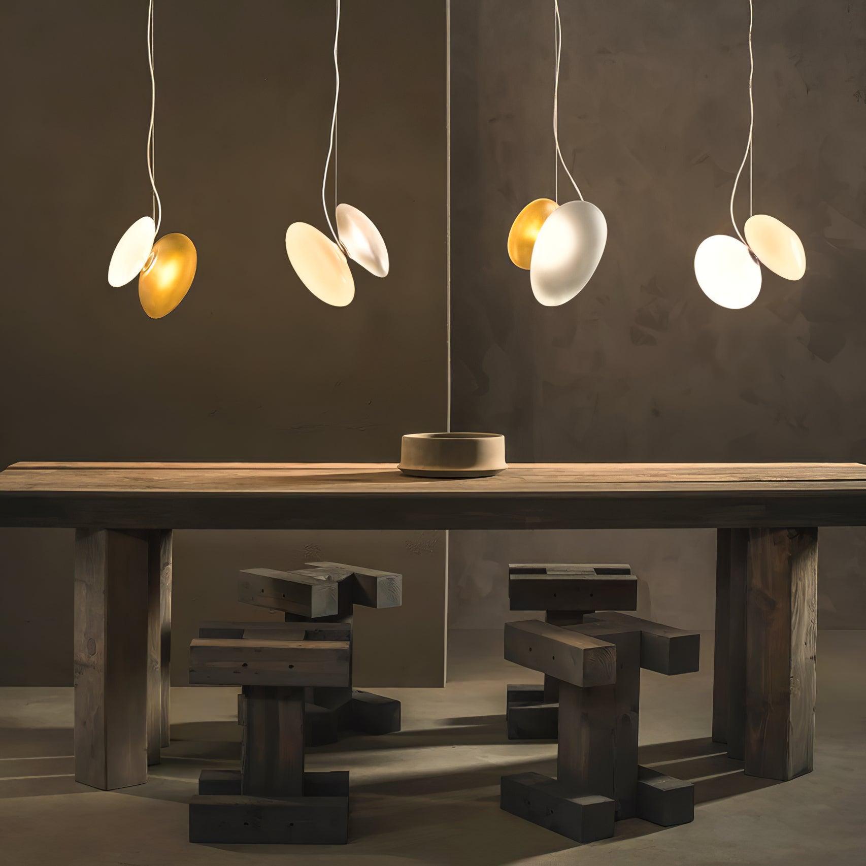 Modern Translucent Frosted Glass Pendant Light with Hand Blown Pebble Shape Design