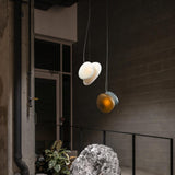 Modern Translucent Frosted Glass Pendant Light with Hand Blown Pebble Shape Design