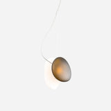 Modern Translucent Frosted Glass Pendant Light with Hand Blown Pebble Shape Design