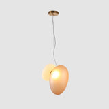 Modern Translucent Frosted Glass Pendant Light with Hand Blown Pebble Shape Design