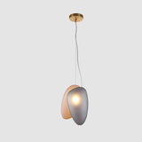 Modern Translucent Frosted Glass Pendant Light with Hand Blown Pebble Shape Design