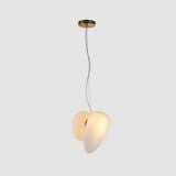 Modern Translucent Frosted Glass Pendant Light with Hand Blown Pebble Shape Design