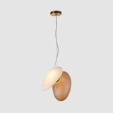Modern Translucent Frosted Glass Pendant Light with Hand Blown Pebble Shape Design