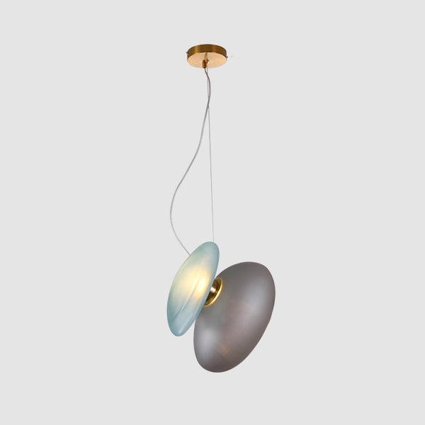 Modern Translucent Frosted Glass Pendant Light with Hand Blown Pebble Shape Design
