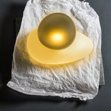 Modern Translucent Frosted Glass Pendant Light with Hand Blown Pebble Shape Design