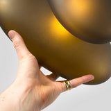 Modern Translucent Frosted Glass Pendant Light with Hand Blown Pebble Shape Design