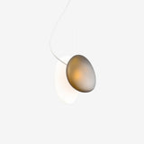 Modern Translucent Frosted Glass Pendant Light with Hand Blown Pebble Shape Design