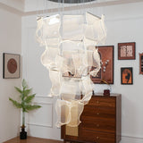 Modern Transparent Acrylic LED Multi Light Pendant Chandelier Sculpture