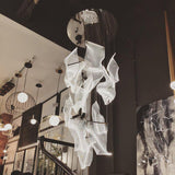Modern Transparent Acrylic LED Multi Light Pendant Chandelier Sculpture