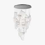 Modern Transparent Acrylic LED Multi Light Pendant Chandelier Sculpture