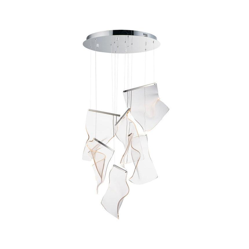 Modern Transparent Acrylic LED Multi Light Pendant Chandelier Sculpture