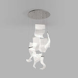 Modern Transparent Acrylic LED Multi Light Pendant Chandelier Sculpture