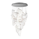 Modern Transparent Acrylic LED Multi Light Pendant Chandelier Sculpture