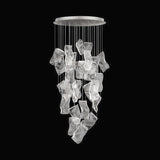Modern Transparent Acrylic LED Multi Light Pendant Chandelier Sculpture