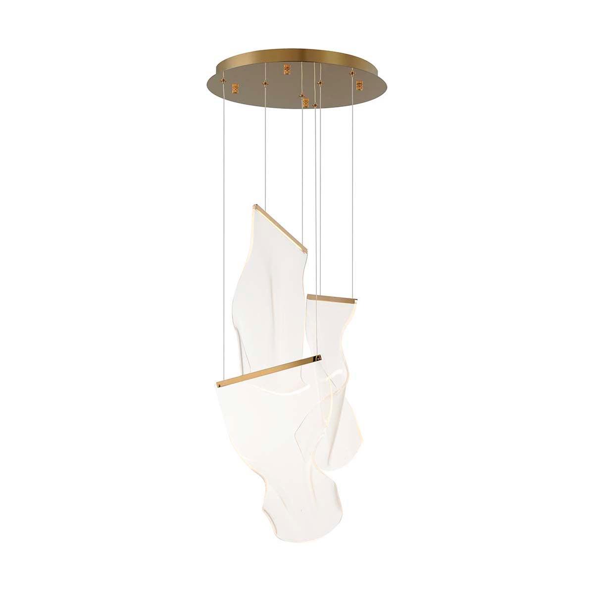 Modern Transparent Acrylic LED Multi Light Pendant Chandelier Sculpture