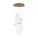 Modern Transparent Acrylic LED Multi Light Pendant Chandelier Sculpture
