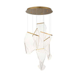 Modern Transparent Acrylic LED Multi Light Pendant Chandelier Sculpture