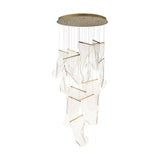 Modern Transparent Acrylic LED Multi Light Pendant Chandelier Sculpture