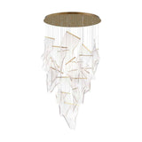 Modern Transparent Acrylic LED Multi Light Pendant Chandelier Sculpture