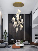 Modern Transparent Acrylic LED Multi Light Pendant Chandelier Sculpture