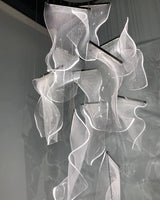 Modern Transparent Acrylic LED Multi Light Pendant Chandelier Sculpture
