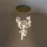 Modern Transparent Acrylic LED Multi Light Pendant Chandelier Sculpture